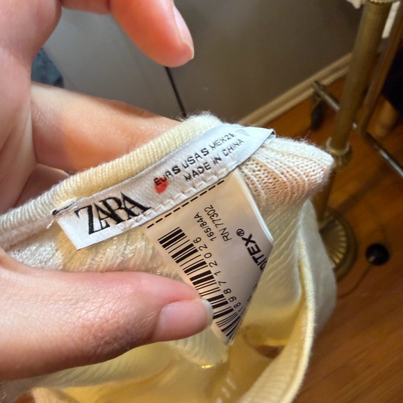 Zara Cream Crop Sweater with Silver Beading - Picture 6 of 7